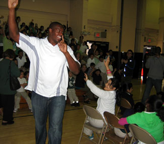 Photo of Brick conducting Eat Right Move More program at PS 25 in Jersey City