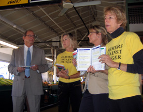 Photo of Secretary Fisher, Judy Grignon, Kim Rizk, and Pam Mount