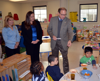 Secretary Fisher visits the head start program during lunch