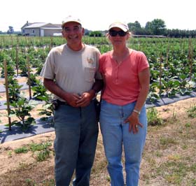 Photo of Dave and Elaine Monteleone on their farm