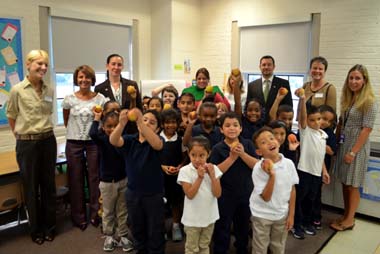 Photo of NJDA officials with Nathan Hale School students