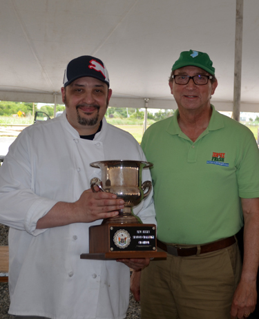 Photo of 2014 Jersey Seafood Challenge winner Jeff Wierzbicki and Secretary Fisher