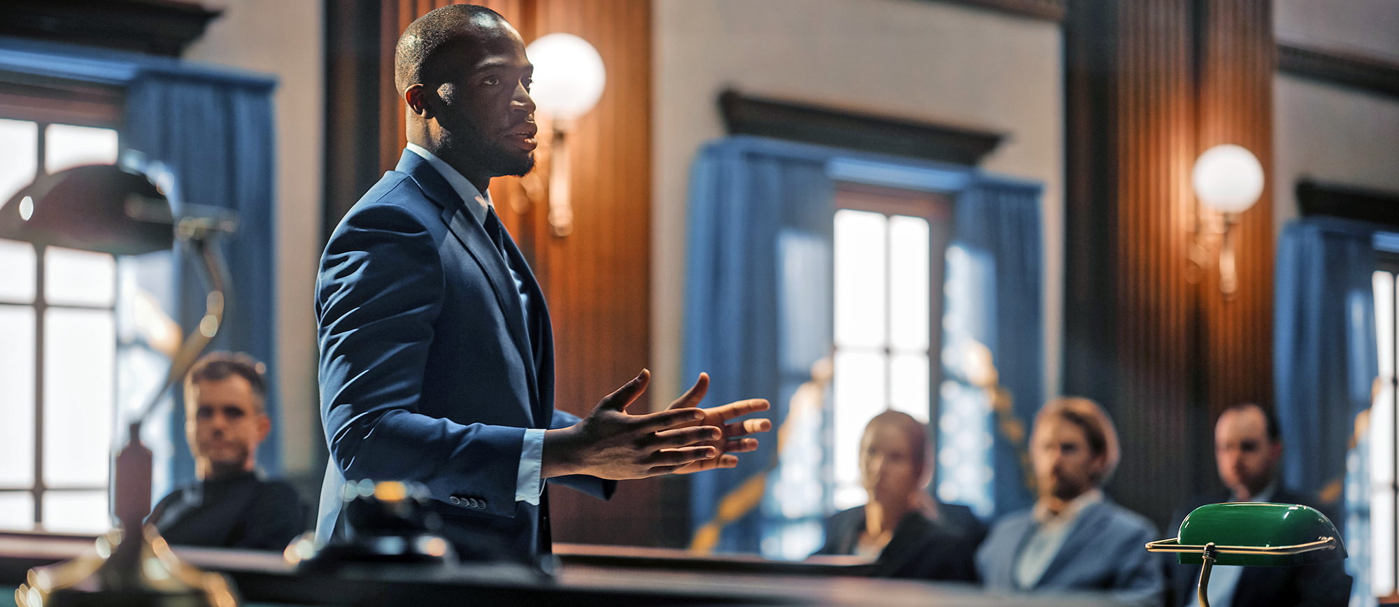 Lawyer talking to the court