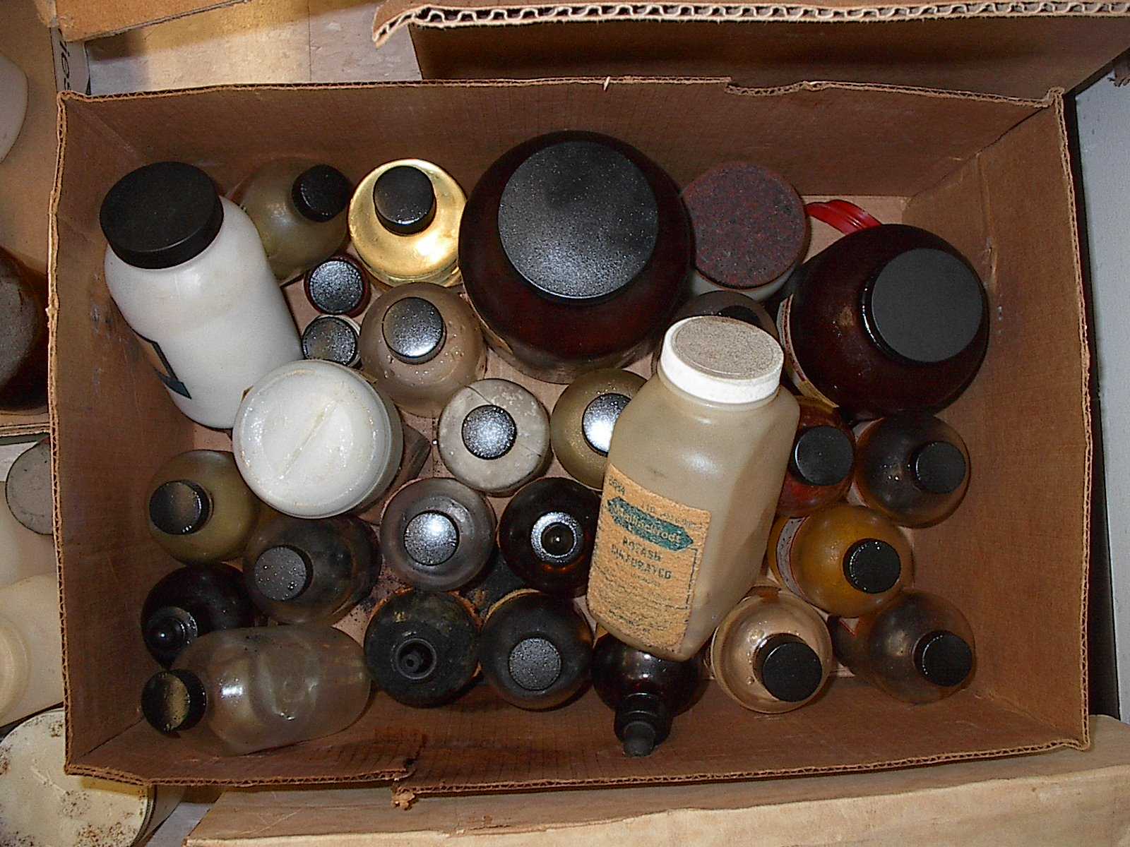 several bottles of chemicals
