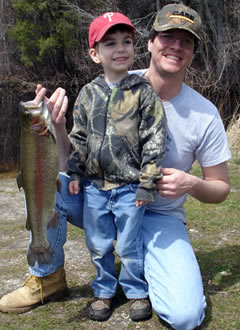 Father and son with nice trout