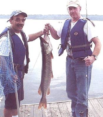 Vali and Dan with tiger muskie