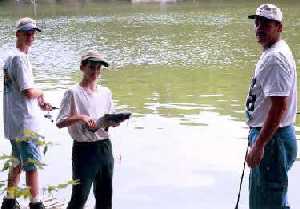 Boys with dad and catfish