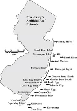 Artificial Reef location map