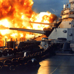 USS New Jersey Cannon Fire off Coast of Lebanon 1984