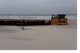 DEP Photo - Dredge pipe is laid out in Ocean City