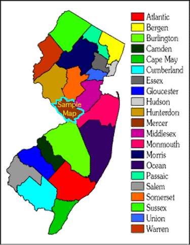 New Jersey Counties NJ County Map