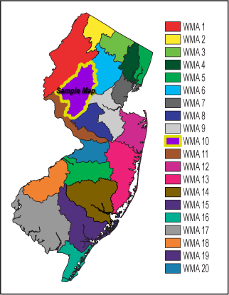 NJDEP Watershed Management Areas NJDEP WMA Map