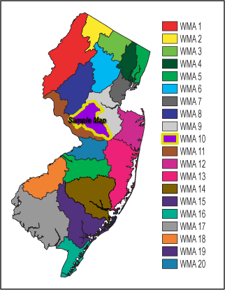 NJDEP Watershed Management Areas NJDEP WMA Map