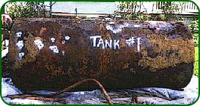 Unearthed underground heat oil tank