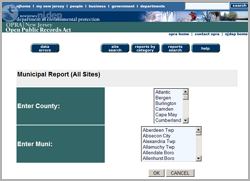 Data Miner Municipal Report (All Sites) Main Screen
