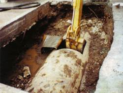 Photo of an UST being excavated.