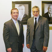 Commissioner Tom Considine, left, and former Commissioner Neil Jasey