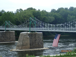 Picture of the Bulls Island-Raven Rock Pedestrian Bridge on the Delaware River. Photo by DRBC.
