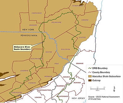 Extent of Marcellus Shale Formation in the Delaware River Basin Extent of Marcellus Shale Formation in the Delaware River Basin