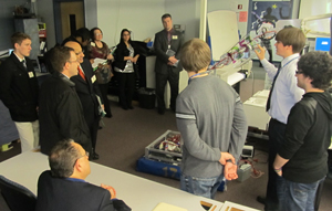 Science students show off the robotics lab at Union County Vocational Technical Schools.