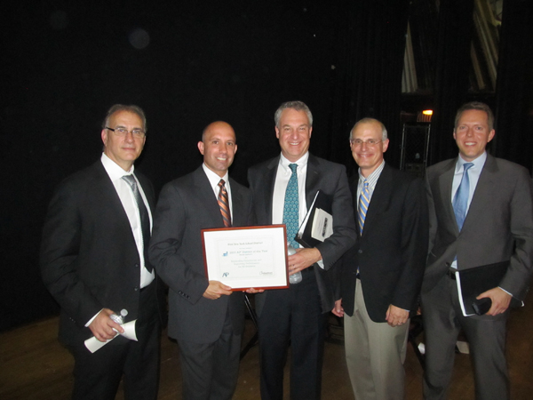 Dr. Ernest Lepore, NJ State School Board; Scott Cannao, Principal MHS; Chris Cerf, acting Education Commissioner; Eric Cantor, College Board Senior VP; and Trevor Packer, College Board VP for the AP Program.