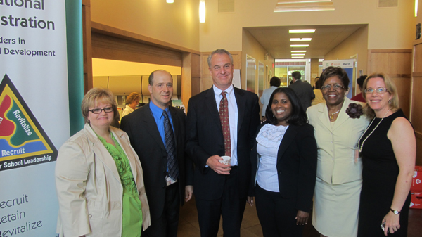 Acting Education Commissioner Chris Cerf with Dir. Elaine Davis and Maryann Capetola, Thomas Gambino, Keesha Wright and Bobbi Newman of the DOE Office of Governance and Leadership