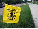 lawn flag warning of pesticides lawn flag warning of pesticides