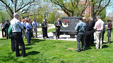 LWD staff commemorated Workers Memorial Day by laying a wreath in memory of the 26 New Jersey workers who lost their lives on the job last year. LWD’s safety unit works hard to ensure that the state’s public work sites are safe and workplaces are healthy.