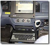 Mobile data computer inside a patrol car