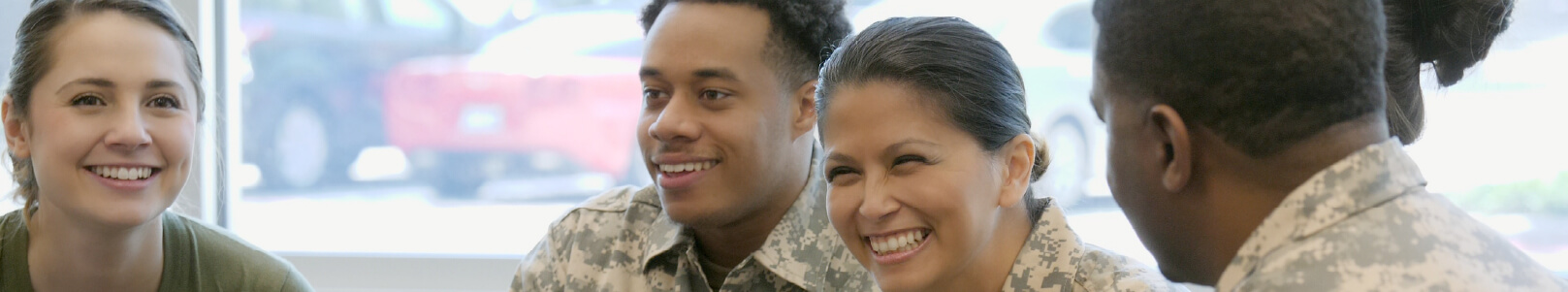 Soldiers smiling