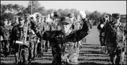 Warrant Officer Durinda Roth strikes up the band.  Photo by Spec. Joseph Donnelly, 444th MPAD