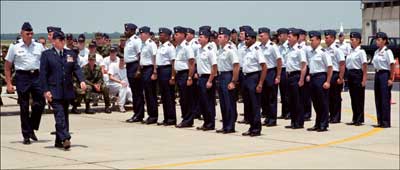 Maj Gen Cosgrave reviews the troops