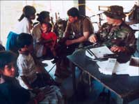 Medics tend to local population