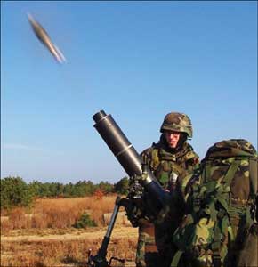 Mortar team deploys practices round