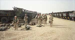 troops getting ready for details