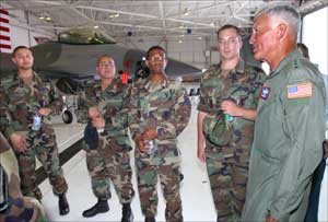 Gen. Ralph E. Eberhart (right), Commander, United States Northern Command and North American Air Defense Command