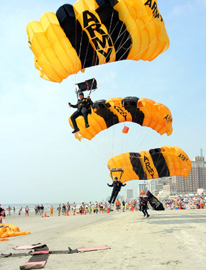 Army Golden Knights parachute team.