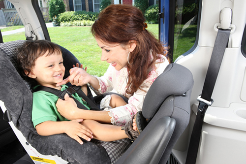 Image of mother with son in  Child Safety Seat