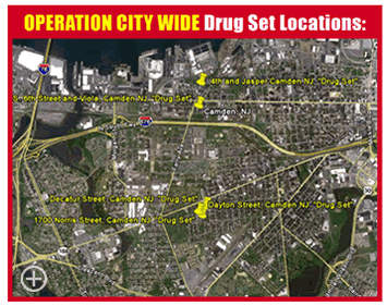 Operation City Wide Drug Set Locations