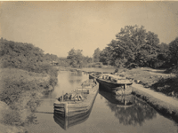 "Canal at Will's Basin, near Lake Hopatcong." [top of Plane 1 East, looking west]