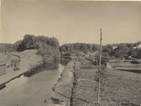 "Canal at Lake Hopatcong, Lackawanna R. R. Station." [looking west from the station]