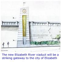 The new Elizabeth River viaduct will be a striking gateway to the City of Elizabeth.