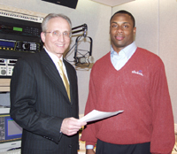 Transportation Commissioner Jack Lettiere and Philadelphia Eagle Troy Vincent have recorded a radio announcement that urges motorists to follow three simple safety rules. It is being aired on New Jersey stations during April, May and June.