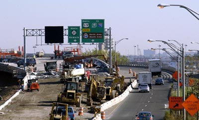 route 1 and 9 construction photo