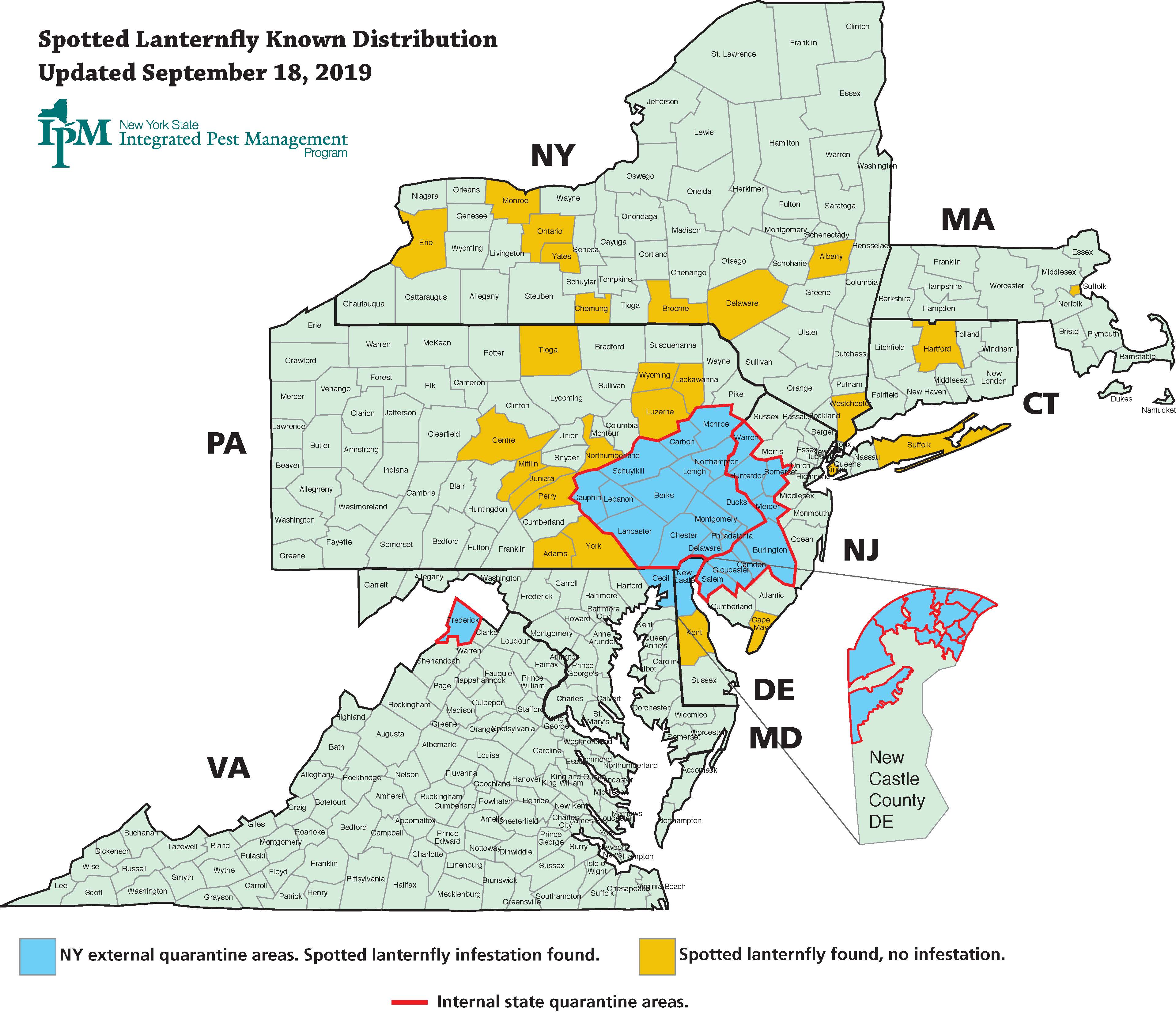 Spotted Lanternfly Quarantine Area Map Living Room Design 2020