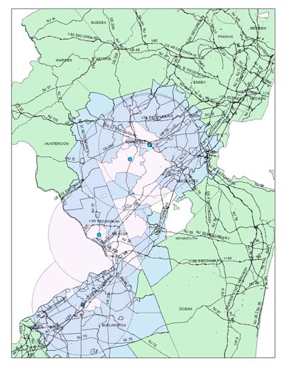 Image of areas that could be impacted by EAB based on finds