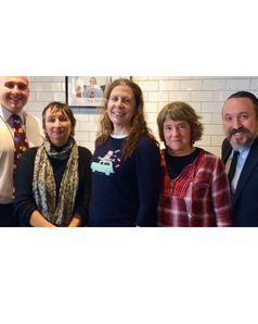 Princeton School Gardens Cooperative board members, from left: Eddie Cohen, Karla Cook, Linda Twining, Fran McManus (chair), and Jeff Gradone.