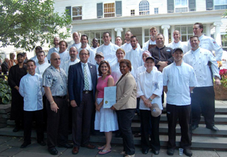Photo of all the chef competitors in the 2011 Jersey Seafood Challenge