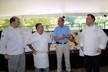 Photo of Chefs Mooney, Boyle, Secretary Fisher and Chef Haronis