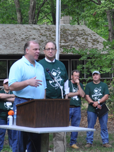 Photo of Senate President Sweeney and Secretary Fisher at the Envirothon